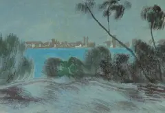 Harbour Glimpse by Ray Crooke, Mixed Media on Paper, sold Mar 2022