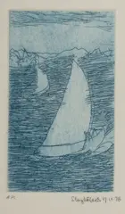 Bookplate' (for Patrick Corrigan) by Lloyd Rees, 1978, Aquatint A/P, sold Mar 2022