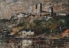 Durham Cathedral by George Lawrence, 1966, Oil on Board, sold Mar 2022