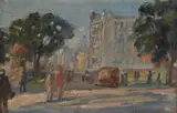 George Lawrence, Town Scene with Tram