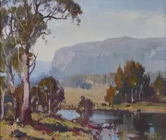 Douglas Pratt, Burragorang Valley Glimpse, 1967, Oil on Canvas Board