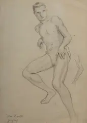 Thea Proctor, Study of a Young Man, Pencil