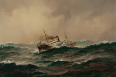 SS Mallina by John Charles Allcot, 1923, Oil on Board, sold Mar 2022