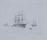 Joseph Frost, Quiet Anchorage, Etching 7/12