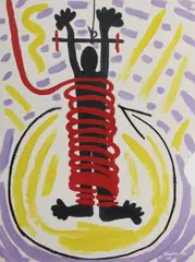 Warwick Tremayne Stocks, Tied Up and Hanging, 1986, Mixed Media on Paper