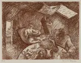 Donald Friend, Chez D.F, Sepia Etching A/P