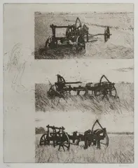 Brian Dunlop, Three Ploughs, Etching 11/24