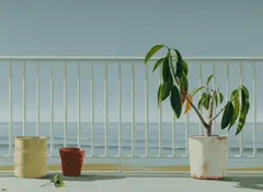 Peter Moller, Balcony, Oil on Canvas