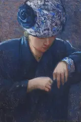 Robyn Gosbell, Woman Searching Her Purse, 1993, Sign & dated lower right in pencil