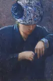 Robyn Gosbell, Woman Searching Her Purse, 1993, Sign & dated lower right in pencil
