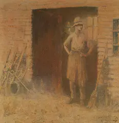 Bill Offord, The Working Door, 1981, Oil on Canvas