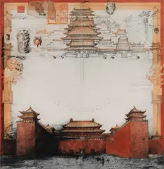 The Forbidden City by Jörg Schmeisser, 1981, Coloured Etching 69/80, sold Mar 2022