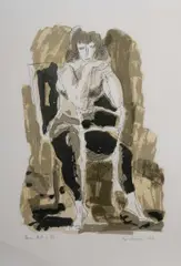 Dancer Resting by Francis Lymburner, 1968, Paddington Print Studio blind stamp lower right, offered Mar 2022