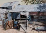 Heather Bell, Port Holes & Sheep Pens (Bullenbong Shearing Shed, Lockhart, West NSW), Acrylic