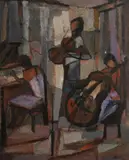 Trio by Yvonne Frankel Cohen, Oil on Board, sold Mar 2022