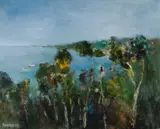 Lesley Pockley, Bay Through the Trees, Oil on Canvas