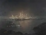 Kasey Sealy, Australia's Capital City by Night, Oil on Board