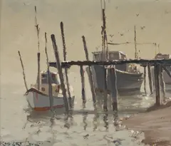 Robert Lovett, Jetty at Yeppoon (QLD), Oil on Canvas on Board