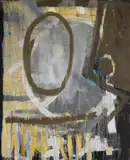 Marion Purvis, Q, Oil & Mixed Media on Canvas