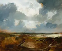 Carl Stringfellow, Pastoral Scene, Oil on Board