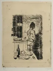Jenny Sages, Kitchen at Night, Etching A/P