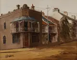 John Vander, Sydney Corner Terrace, Oil on Canvas on Board