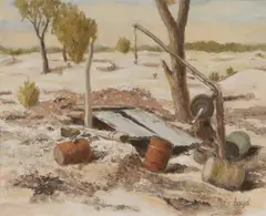 Max Boyd, Opal Mine - Lightning Ridge, Oil on Canvas Board