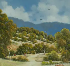 Michael John Taylor, Foot of the Mountains, Oil on Board