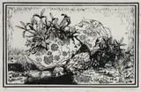 David Preston, Rocky Outcrop with Bush Plants, Linocut on Handmade Paper A/P