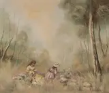 Anita Newman, Catching Butterflies, Oil on Canvas Board