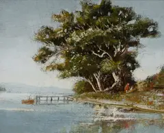 Victor Robert Watt, Picnic, Oil on Board