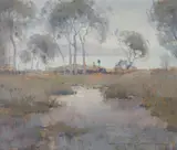 Doug Sealy, Grey Day, Pittwater (NSW), Oil on Canvas Board