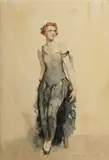 Doreen,' also known as the Grey Dress by Norman Lindsay, Printed circa 1935 by William Hackett, sold Mar 2022