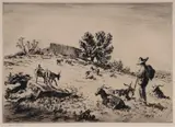 Lionel Lindsay, A Sicilian Goatherd New Syracuse, 1927, Etching ed. 45