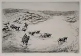 Lionel Lindsay, The Crossing, 1923, Etching ed. 75