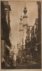 Thomas Friedensen, A Street in Cairo, Egypt, 1928, Etching 42/75