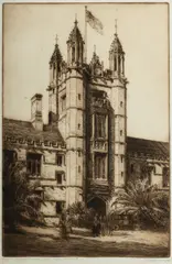 Thomas Friedensen, Carillon Memorial Tower, Sydney University, 1928, Etching 6/85