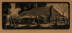 L Roy Davies, John's House, 1923, Woodcut 31/50