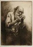 Thomas Friedensen, A Pipe of Baccy, 1928, Etching 57/75