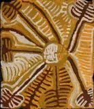 Lorna Fencer Naparrula, Bush Potato, 2006, Accompanied by photograph of artist holding the work