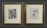 (2) by Marc Chagall, 'Woman Juggler,' from 'The Lithographs of Chagall, Vol. 1', sold Mar 2022