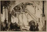 William Russell Flint, The New Heir, Stokesay, 1931, Drypoint