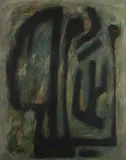 Xianzhu Shi, Calligra - form 7, 1996, Oil on Board