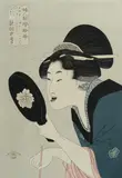 Kitagawa Utamaro, Ukiyo-E print 'Kanestsuke' (applying ohaguro). From the series 'Fujin Sogaku Jittai' (Ten Physiognomies of Women). Published by Tsuruya Kiemon