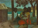 Island Group with Mother & Child by Ray Crooke, Oil on Linen on Board, sold Dec 2021