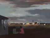 Ray Crooke, Evening from Camp, Normanton, Oil on Board