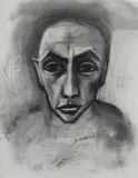Head by Robert Dickerson, Charcoal, sold Dec 2021