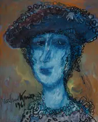 Mardi Gras by Michael Kmit, 1961, Oil on Board, sold Dec 2021