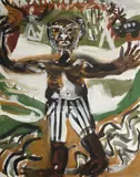 Joe Furlonger, Footballer, 1996, Oil on Canvas