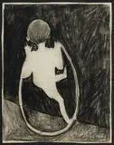 Charles Blackman, Boy Skipping, 1954, Charcoal